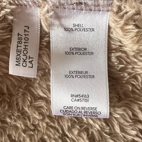 Calvin Klein Beige Teddy Jacket-S - Picture 4 of 10